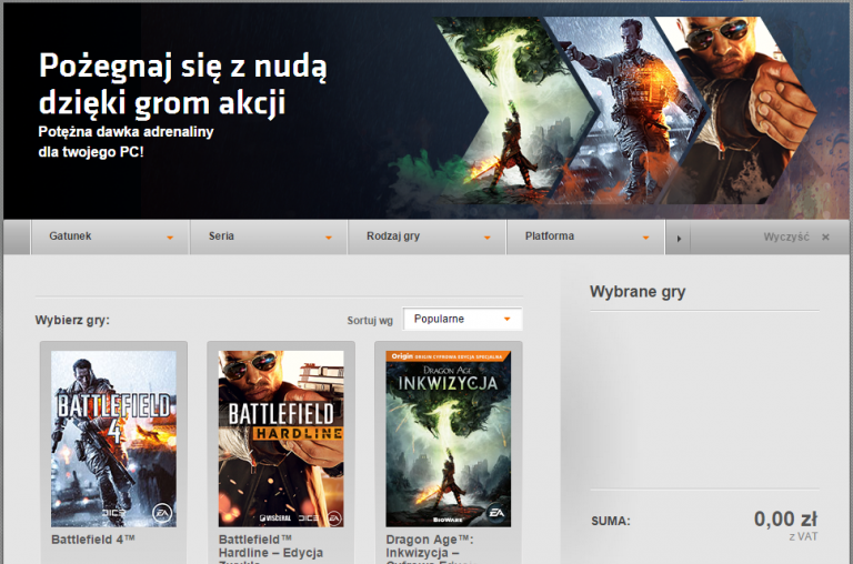 Gry akcji w Origin!