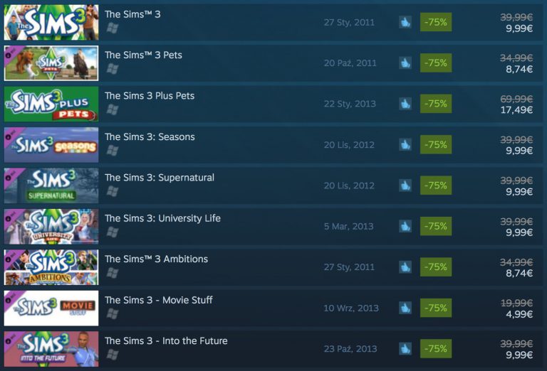 Black Friday na Steam – The Sims 3 aż 75% taniej!