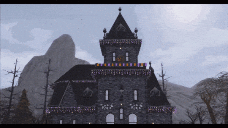 Trzy animowane gify z Czterech pór roku. Jest zima, wiosna i jesień