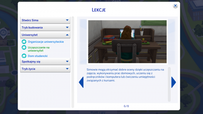 Lekcje z dodatku The Sims 4 Uniwersytet. Szczegóły rozgrywki - DOTsim