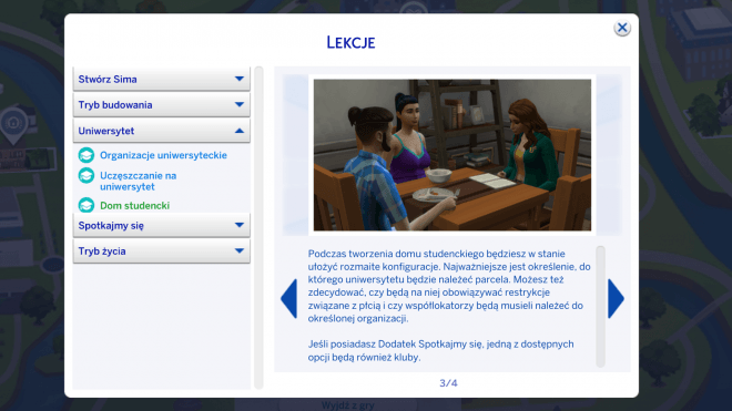 Lekcje z dodatku The Sims 4 Uniwersytet. Szczegóły rozgrywki - DOTsim