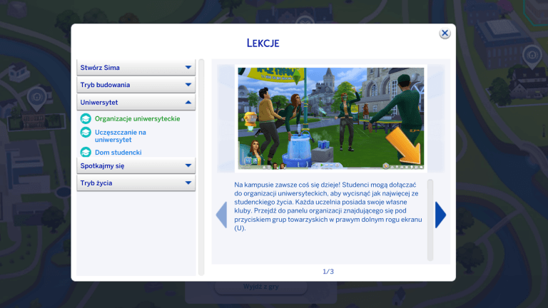 Lekcje z dodatku The Sims 4 Uniwersytet. Szczegóły rozgrywki