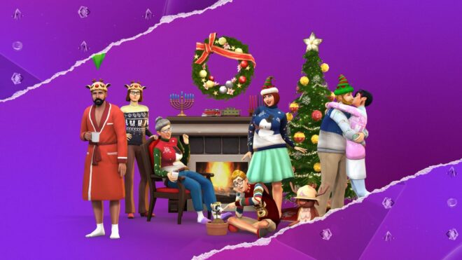 Obrazek promujący świąteczną promocję na The Sims 4.
